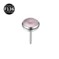 F136 Τιτάνιο Φυσικός Ροζ Χαλαζίας Labret Καρφί Piercing, Ροζ Πέτρα Σκουλαρίκι. - 4mm / Ροζ (Μόνο Επάνω Μέρος)