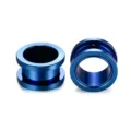 Blau Edelstahl Ohr Tunnel Plugs Stecker Dehner Körperpiercing Schmuck Größe Variante - Einzelpackung (M551) / 2.0mm / Blau