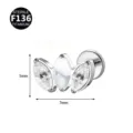 F136 Titan Piercingschmuck mit drei Zirkonia Steinen, 5x7mm Ohrring Lippenpiercing Stift. - Nur Oberteil (Ohne Stab) / Silber-Weißer-Jadestein