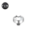 F136 Titanium Dermal Piercing Top Clear Gem Screw Jewelry Replacement Accessory 1pc - 1.2*6mm Thread M1.2 / Silver White
