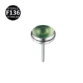 Titanium Piercing Σκουλαρίκι με Πράσινη Φυσική Πέτρα F136 Grade Μοντέλο Studs - 4mm / Πράσινο (Μόνο Επάνω Μέρος)