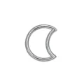 Edelstahl Mondsichel Piercing Ring Körperschmuck für Ohr und Nase in silberner Farbe - 1.2*8mm / Mond Silber