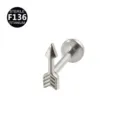 Titanium Pfeil Labret Piercing Stecker Körperschmuck für Knorpel Ohr Helix Schmuck 1Stk - Pfeil-Stil (Stil 3) / 1.2x6mm Gewinde M0.9 / Silber