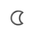 Schwarzer Edelstahl Mond Piercing Ring für Ohr Knorpel Septum Clicker Schmuck 10mm - 1.2*8mm / Mond Schwarz