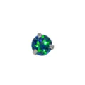 Titanium steel dermal anchor opal piercing top replacement, vibrant blue green gemstone. - 1.2 Thread with 4mm Rhinestone / OP19 Opal
