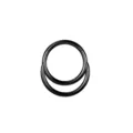 Schwarzer Edelstahl Doppel-Reif Piercing Ring für Nase und Ohr Knorpel Schmuck top - 1.2*8mm / Doppelringe Schwarz
