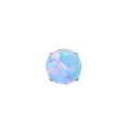 Blue opal round labret piercing replacement head, 4-prong set cartilage earring top. - 1.2 Thread with 4mm Rhinestone / OP26 Opal