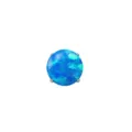 Blue opal titanium steel dermal anchor piercing replacement top, round stud accessory. - 1.2 Thread with 4mm Rhinestone / OP05 Opal