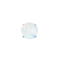 Round white opal piercing replacement top, titanium steel 4-prong setting, cartilage jewelry. - 1.2 Thread with 4mm Rhinestone / OP17 Opal