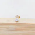 F136 Titan Kristall Ohrring Geometrie Piercing Lippenring Körperschmuck Stück - Stil 1 / 1,2*6 mm Gewinde M0.9 / Gold