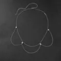 Chaine de corps perle argentée chaîne de taille minimaliste bijoux plage sexy été - Perle Argent