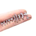 F136 Titan Zirkonia Knorpel Piercing Schmuck diverse Stile Set Optionen online kaufen. - Stil 1 Silber / 1.2x6mm Gewinde M0.9