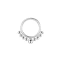 Edelstahl Klappsegmentring mit abgestuften Kugeln für Piercing und Ohrschmuck. - 9 Kugeln / 1.2*8mm / Silber