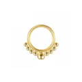 Goldener Edelstahl Segmentring mit abgestuften Perlenanhängern für Piercing Variante. - 9 Kugeln / 1.2*10mm / Gold