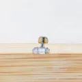 Titanium Labret Stecker Knorpel Piercing Körperschmuck mit mehreren Zirkonia Steinen - Stil 4 / 1,2*6 mm Gewinde M0.9 / Silber