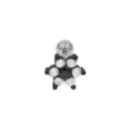 Edelstahl Blumen Piercing Ohrring mit klaren Zirkonia Steinen und Schraubkugel Design. - Blumenstil (No.23 Schwarz) / 1.2x6mm (Stabdicke x Länge)