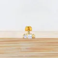 Titan F136 Labret Stecker Ohrknorpel Piercing Schmuck mit Zirkonia Steinen glänzend - Stil 4 / 1,2*6 mm Gewinde M0.9 / Gold