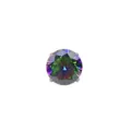 Round colorful cubic zirconia dermal anchor top screw-on sparkling earring head. - 1.2 Thread with 4mm Rhinestone / Colored Zirconia