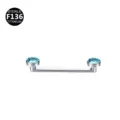 Titanium Surface Barbell Piercing Blue Gem Body Jewelry F136 Sterile Dermal Anchor - Silver Sea Blue / 1.6*10*5mm Thread M1.2