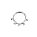 Edelstahl Zirkon Piercing Ring Knorpel Ohrring für Damen in Silber Farbe Ausführung - Strass Glocke Stil / 1.2*6mm / Silber
