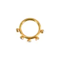 Goldener Edelstahl Segmentring Nasenring Septum Clicker Ohrknorpel Piercing Schmuck - Strass Glocke Stil / 1.2*6mm / Gold