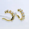 Vergoldete Zirkonia U-Ohrklemmen, elegante Clip-Ohrringe ohne Ohrlöcher für Damen. - Kronen-Zirkonia U-Form-Stil (Stil 18)
