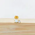 Titanium Piercing Labret Ohrstecker mit Opal und Kristall, Punk Stil Körperschmuck fuer Alltag. - Stil 5 / 1,2*6 mm Gewinde M0.9 / Gold
