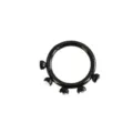 Schwarzer Edelstahl Piercing Ring mit kleinen Kristallen für Nase, Septum und Ohr. - 1.2*6mm / Glocke Schwarz