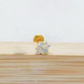 Goldene Katzenpfote Labret Piercing Zirkonia Knorpel Ohrring OHR Schmuck Zubehör - Katzenpfoten-Stil (Stil 6) / 1,2*6 mm Gewinde M0.9 / Gold