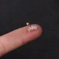 Roségold Edelstahl Kronen Ohrstecker mit Zirkonia Kristallen Knorpel Piercing Variante. - Krone Roségold Stil (No.10 Roségold) / 1.2x6mm (Stabdicke x Länge)