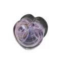 Glas Ohr Dehner Stecker Jellyfish violettes Wirbel Design Piercing Schmuck Stueck - Herzförmig Lila (M2565)