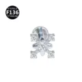Titanknorpel Piercing Ohrring mit funkelnden 5A Zirkonia Steinen und 4-strahligem Stern Design. - Schneeflocke Stil / Nur Kopfteil (ohne Stab) / Schneeflocke Silberweiß