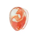 Transparenter Glas Ohrdehner Tunnel Piercing Schmuck mit orangefarbenem Quallenmuster - Wassertropfen Transparent + Rot (M2565) / 8mm