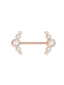 Rose gold stainless steel nipple ring piercing jewelry with clear cubic zirconia cluster. - 1.6x14mm Bar / No. 3 Rose Gold