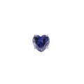 Heart-shaped blue zircon labret piercing accessory, premium 5A stone with internal thread. - Head Only / 0.9x3mm / Dark Blue (Top Only)