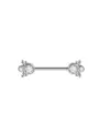 Stainless steel crystal cluster nipple ring body piercing jewelry for women and men. - 1.6x14mm Bar / No. 6 Silver