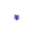 Heart shaped crystal labret piercing top body jewelry 5A zircon gem prong set accessory - Head Only / 0.9x3mm / AB Color