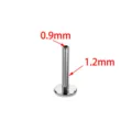 Edelstahl Labret Piercing Stecker Zubehör mit 0,9 mm und 1,2 mm Größenabmessungen. - Silber (Nur Basis (Ohne Oberteil) - M0.9)