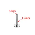 Titanstahl Labret Stecker Piercing Schmuck Innengewinde 1.2mm 1.0mm Stab Zubehoer - Silber (Nur Basis (Ohne Oberteil) - M1.0)