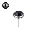 F136 Τιτάνιο Μπλε Ψαμμόπετρα Labret Σκουλαρίκι Piercing Κόσμημα Σώματος Αξεσουάρ - 4mm / Μαύρος Χρυσόλιθος (Μόνο Επάνω Μέρος)