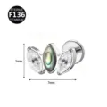 F136 Titan Markise Piercing Schmuck mit Kristall und Naturstein 7x5mm Ohrstecker - Augenform - Nur Kopf (Ohne Stab)(M2629) / Silber