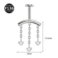 F136 Titan Knorpel Piercing Schmuck Hängekette Labret Stecker Körperpiercing Zubehör - Stil 5 (M2633) / 1.2x6mm (Gewinde M0.9) / Silber