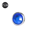 Top de piercing dermal anchor de titanio con piedra azul, material F136, rosca de 0.9/1.2mm. - 1.2*3mm Rosca M1.2 (Se adapta a la base de 1.6mm) / Plata & Azul