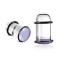 Glas Ohrdehner Piercing Dehnstab Rosa Lila Pilz Körperschmuck mit O-Ring 1 Stück - Pilzstecker-Stil (M2461) / 1.6mm / Hellviolett