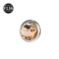 Joya de piercing dermal anchor de titanio ASTM F136 con circonita cristal champán. - 1.2*3mm Rosca M1.2 (Se adapta a la base de 1.6mm) / Plata Champaña