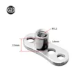 Top para piercing dermal de titanio G23 con rosca interna base plana accesorio M1.2 - Base Solamente (Sin Parte Superior) / 1.2*3mm Rosca M1.2 (Se adapta a la base de 1.6mm) / Plateado