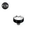 Accesorio Top Dermal Anchor de Titanio F136 Profesional con Gema Transparente 5A - 1.2*3mm Rosca M1.2 (Se adapta a la base de 1.6mm) / Blanco Plateado (Circonia 5A)