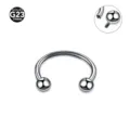 G23 Titanium Horseshoe Circular Barbell Ring Internal Thread Body Piercing Jewelry - 1.0*6*2.5mm Thread M0.8 / Silver
