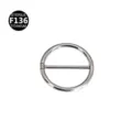 Titanium body piercing ring for women men, durable circular barbell clicker jewelry item. - 1.2x12mm (Outer 1.6mm) / Silver Polished