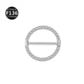 Titanium hinged circular nipple ring sparkling clear CZ stones body piercing jewelry. - 1.6x14mm (Outer 1.6mm) / Titanium Color with Rhinestone